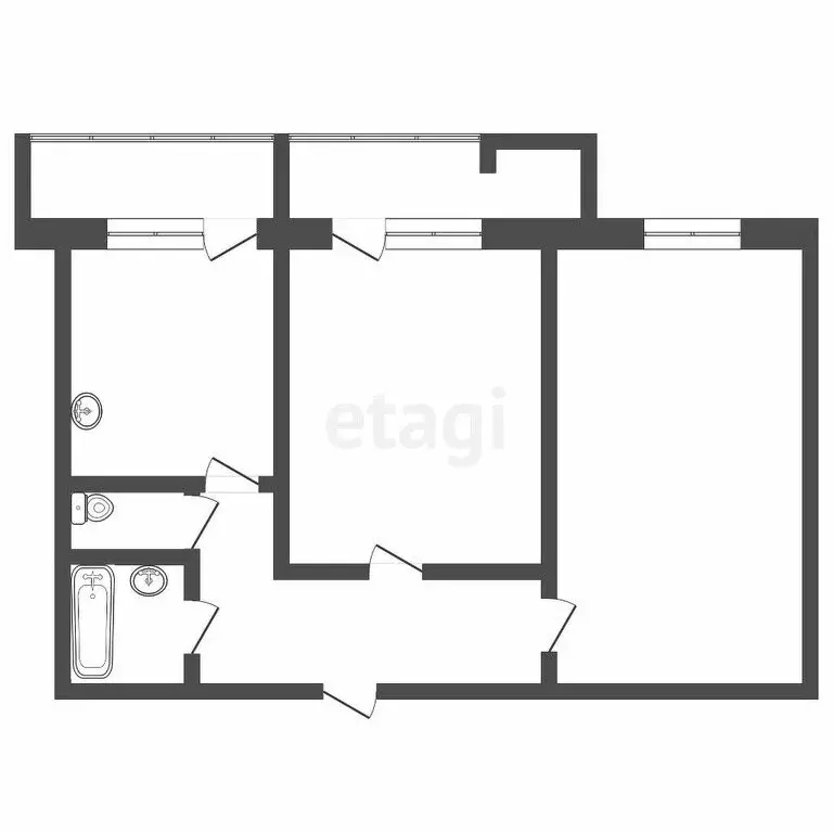 2-комнатная квартира: Томск, Ленская улица, 31 (43.5 м) - Фото 1