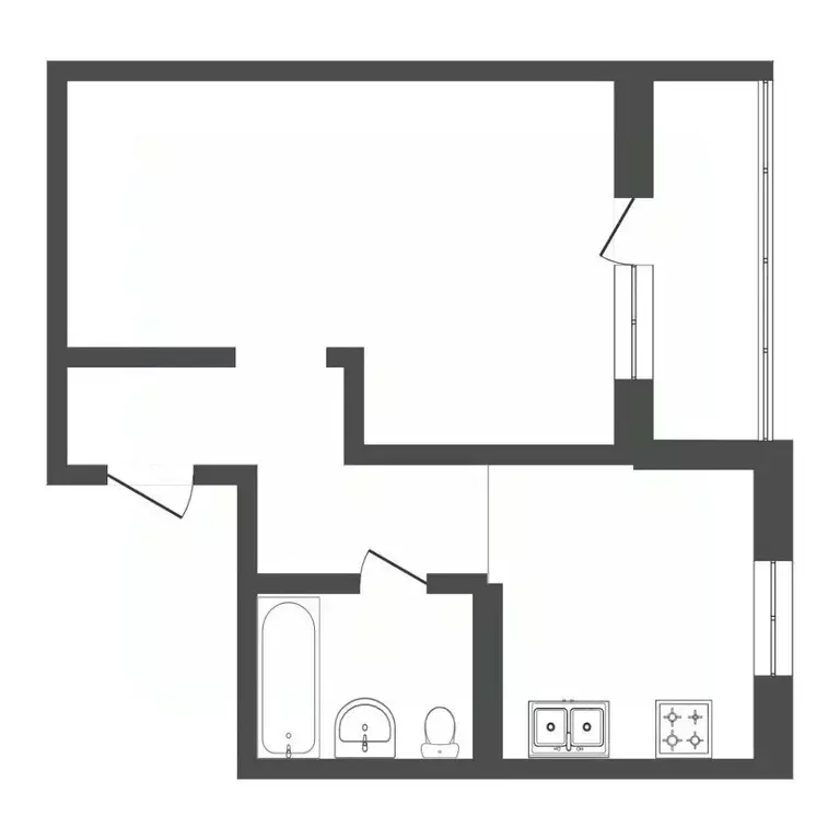 1-к кв. Тюменская область, Тюмень Солнечный проезд, 22 (40.4 м) - Фото 2