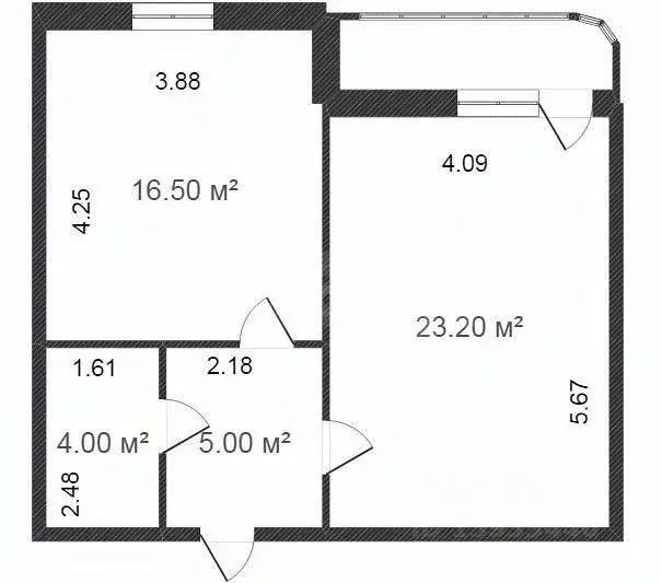 1-к кв. Тюменская область, Тюмень ул. Максима Горького, 83 (43.7 м) - Фото 2