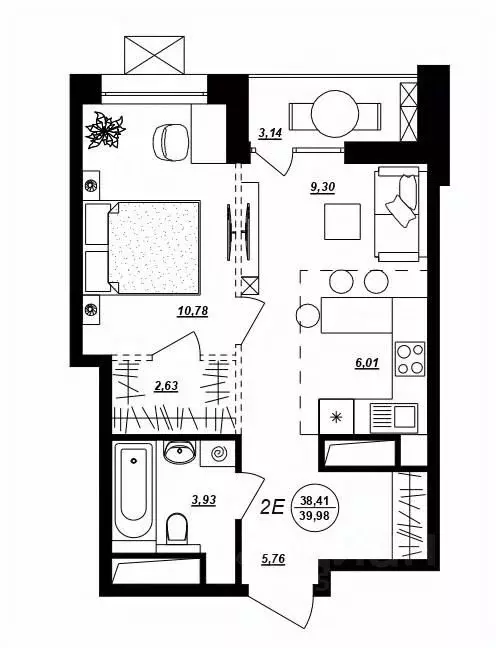 2-к кв. Хабаровский край, Хабаровск ул. Демьяна Бедного (39.98 м) - Фото 1