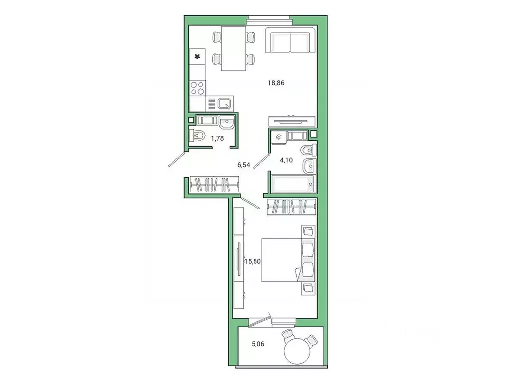 1-к кв. Ленинградская область, Гатчина ул. Чехова, 39 (48.8 м) - Фото 1