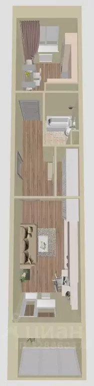 1-к кв. Московская область, Домодедово Востряково мкр, ул. Ледовская, ... - Фото 2