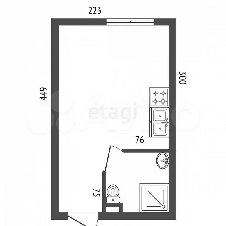 Апартаменты-студия, 12 м, 3/4 эт. - Фото 0