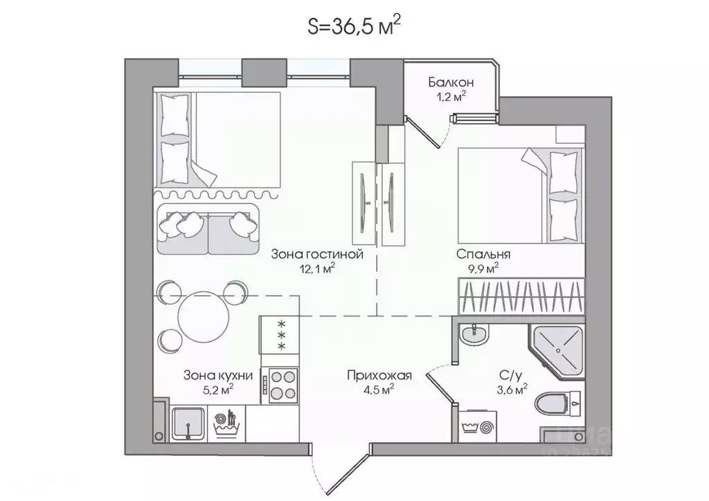 2-к кв. Карелия, Сортавала Советская ул., 5 (36.5 м) - Фото 1