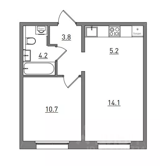 2-к кв. Кировская область, Киров ул. Чистопрудненская, 13А (38.0 м) - Фото 1