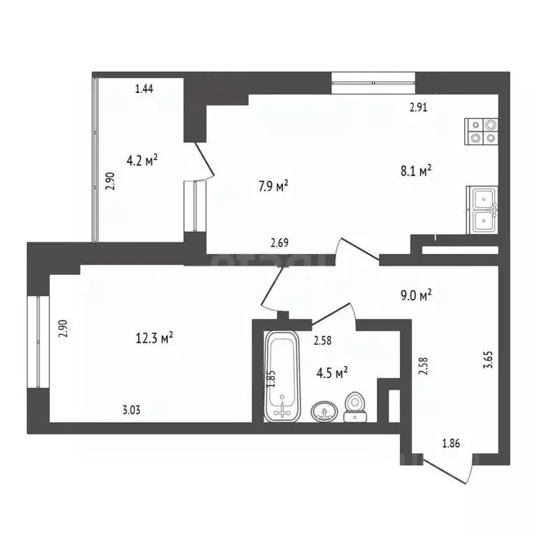 1-к кв. Ростовская область, Ростов-на-Дону Новое Поселение мкр, ул. ... - Фото 1