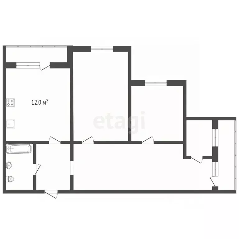 3-к кв. Ханты-Мансийский АО, Сургут ул. Замятинская, 7/2 (71.1 м) - Фото 1