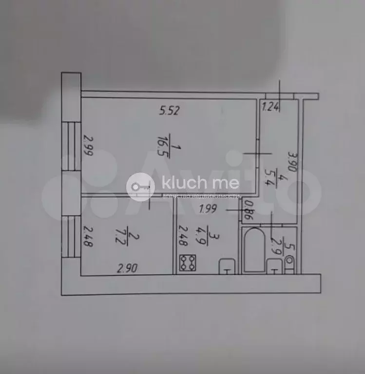 1-к. квартира, 36,9 м, 3/4 эт. - Фото 0