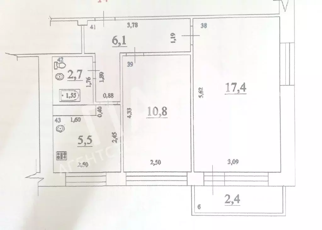 2-к кв. Самарская область, Самара ул. Советской Армии, 283 (45.0 м) - Фото 1