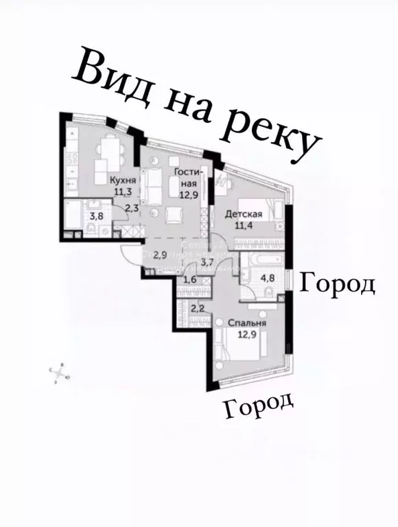 3-к кв. Москва Варшавское ш., 37АК1 (69.8 м) - Фото 1