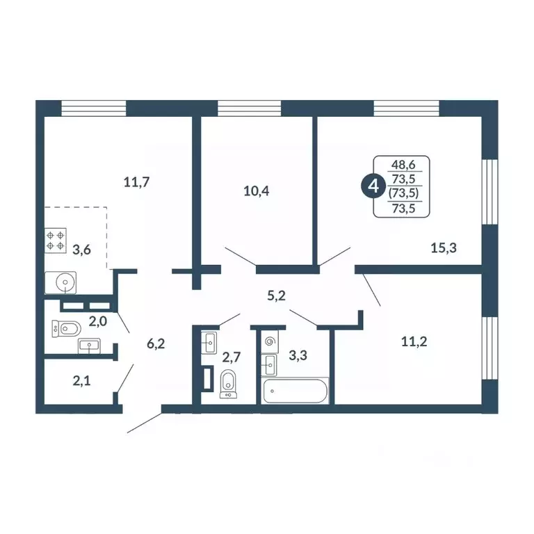 4-к кв. Кировская область, Киров Скандинавия жилой комплекс (73.5 м) - Фото 1