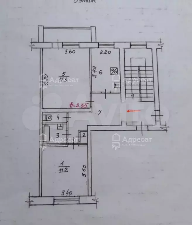 2-к. квартира, 49,9 м, 5/5 эт. - Фото 0