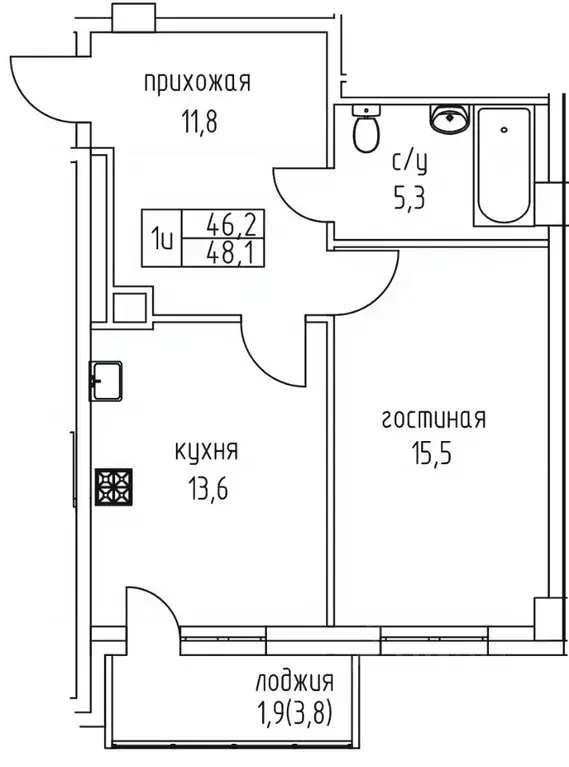 1-к кв. Саха (Якутия), Якутск просп. Михаила Николаева, 3/6 (48.1 м) - Фото 0