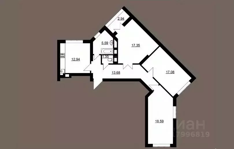 3-к кв. Саратовская область, Саратов Царицынский жилой комплекс, 4к1 ... - Фото 1