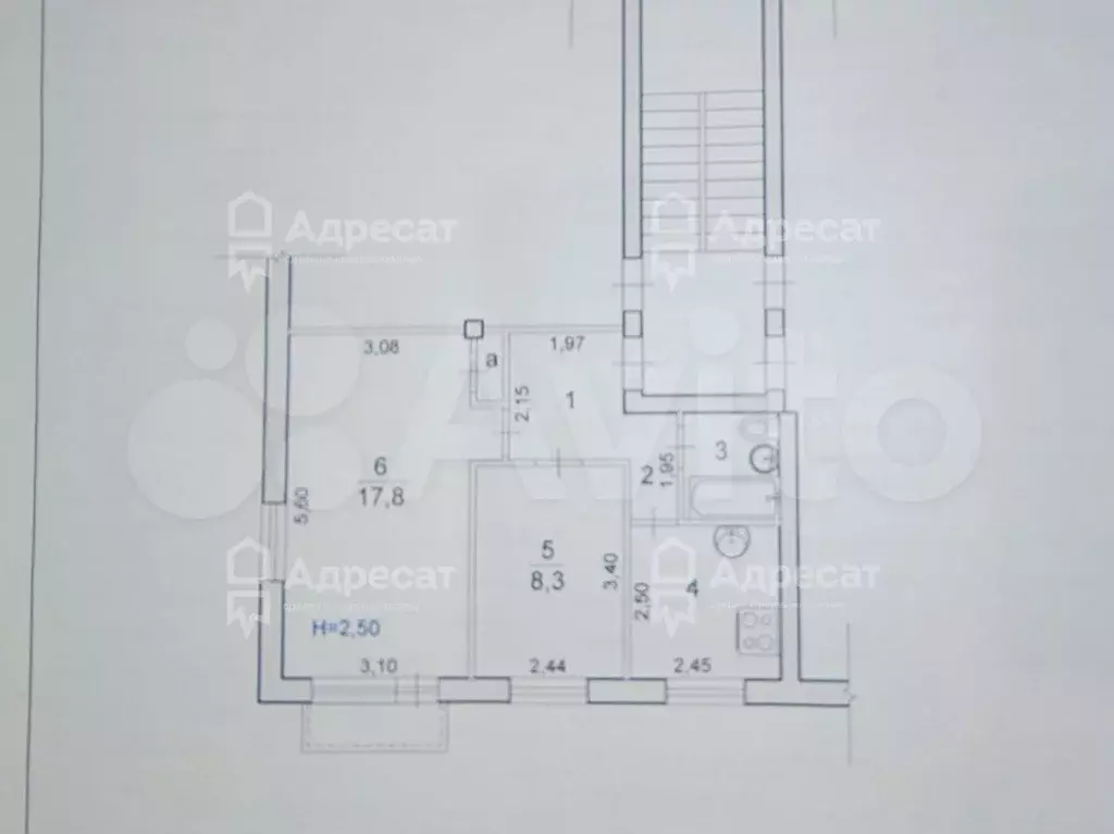 2-к. квартира, 41,5 м, 2/5 эт. - Фото 0