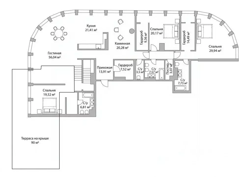Квартира, 4 комнаты, 372.1 м - Фото 1