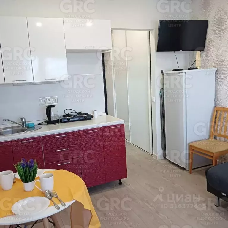 Студия Краснодарский край, Сочи Светлана мкр, ул. Дмитриевой (18.0 м) - Фото 0
