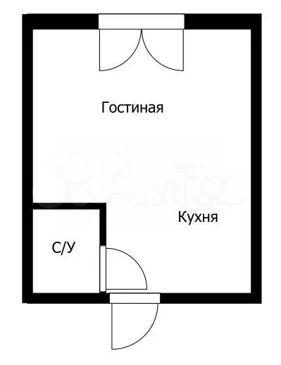 Квартира-студия, 25,6 м, 2/4 эт. - Фото 0