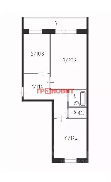Квартира, 3 комнаты, 59.4 м - Фото 0