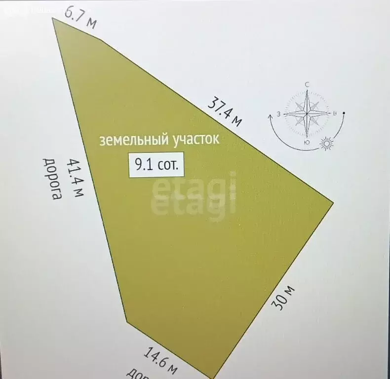 Участок в Отрадовский сельсовет, СНТ Ландыш, улица Акъюлова (9.1 м) - Фото 1