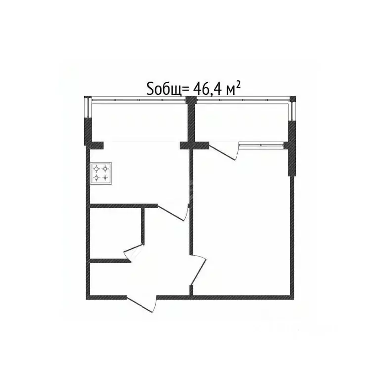 1-к кв. Брянская область, Брянск Флотская ул., 10А (46.4 м) - Фото 0