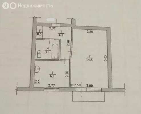 1-комнатная квартира: Волжский, улица Энгельса, 35 (29.4 м) - Фото 1