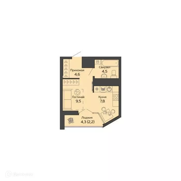 Продаётся квартира-студия, 28.3 м - Фото 1