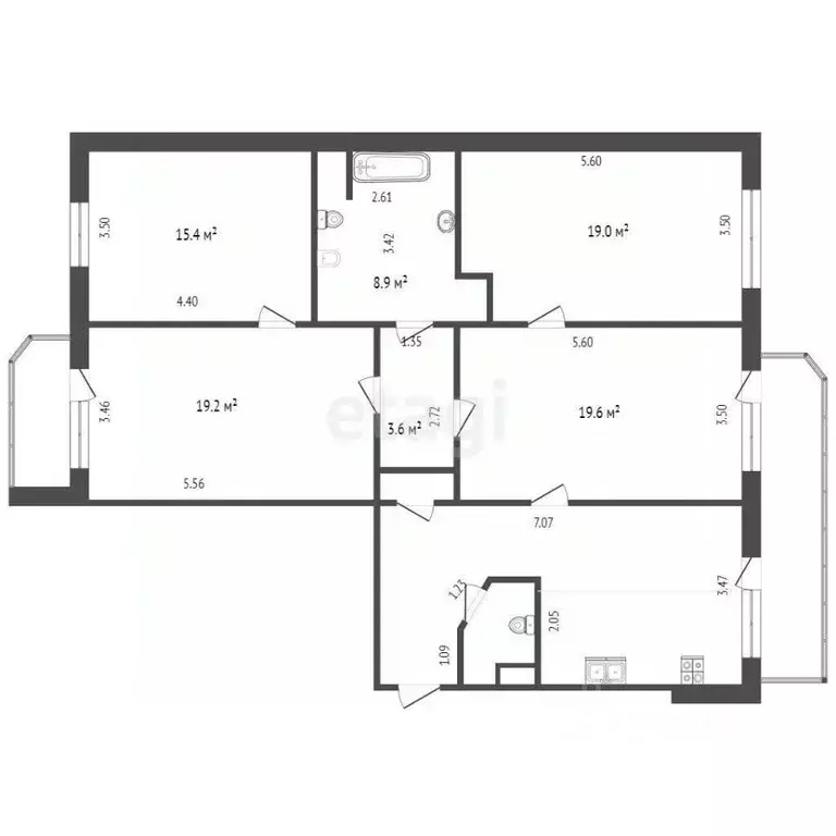 4-к кв. Тюменская область, Тюмень ул. 9 Января, 162 (111.2 м) - Фото 2