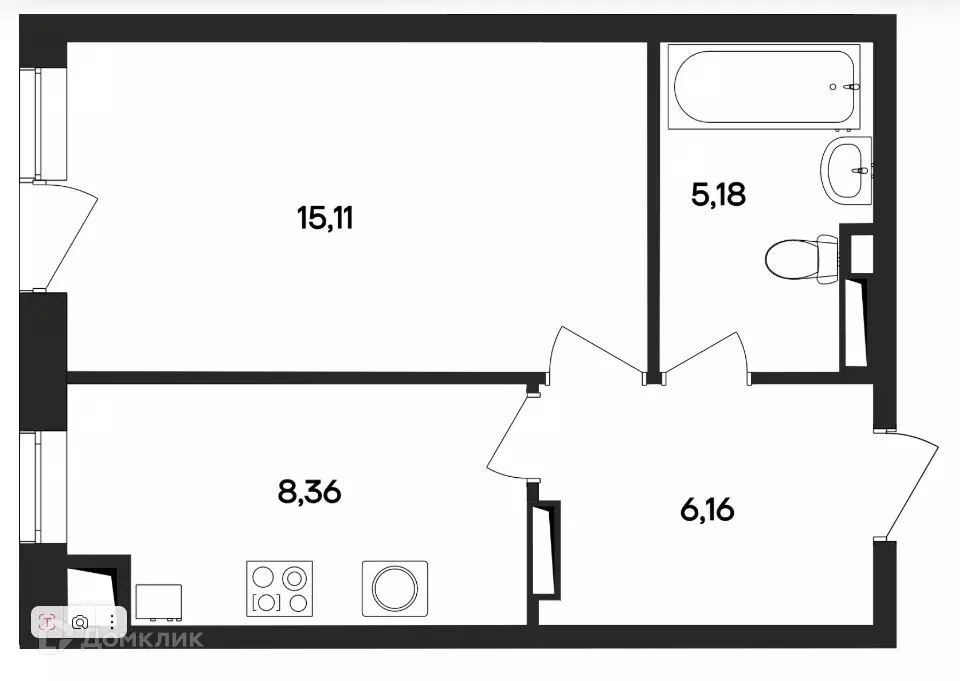Продаётся 1-к квартира, 34.81 м - Фото 1