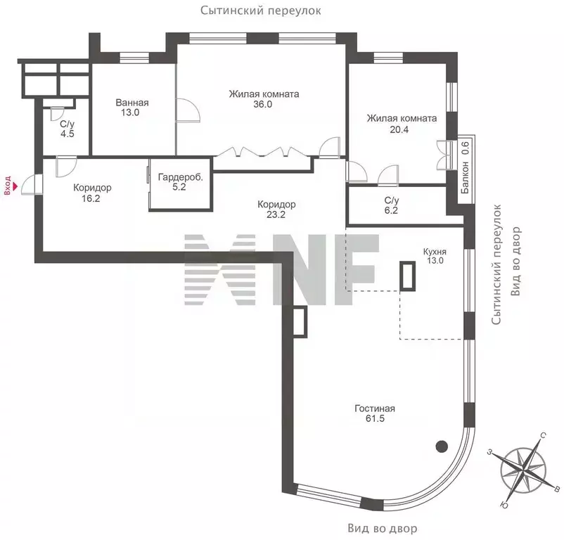 3-к кв. Москва Богословский пер., 12А (198.9 м) - Фото 2