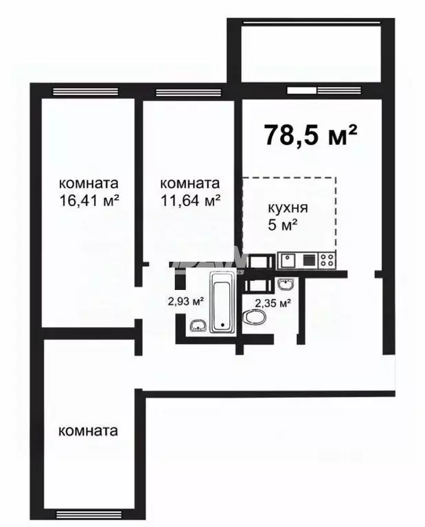 3-к кв. Челябинская область, Челябинск ул. Архитектора Александрова, 8 ... - Фото 2