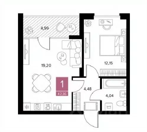 1-к кв. Рязанская область, Рязанский район, Тюшевское с/пос, д. Хирино ... - Фото 1