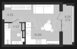 Квартира-студия, 29 м, 9/9 эт. - Фото 1