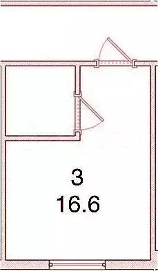 Квартира-студия, 16,6 м, 1/9 эт. - Фото 0