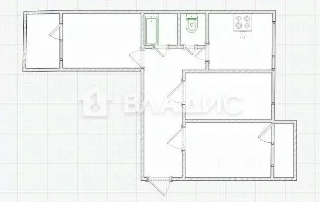3-к кв. Пензенская область, Пенза ул. Рахманинова, 24 (66.7 м) - Фото 2