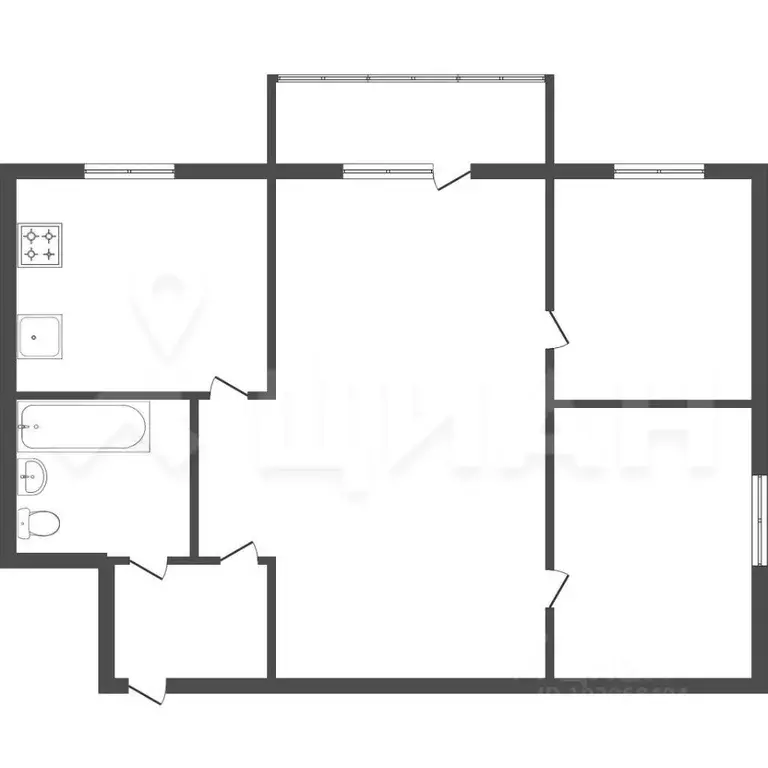 3-к кв. Омская область, Омск ул. Лукашевича, 15В (60.0 м) - Фото 1