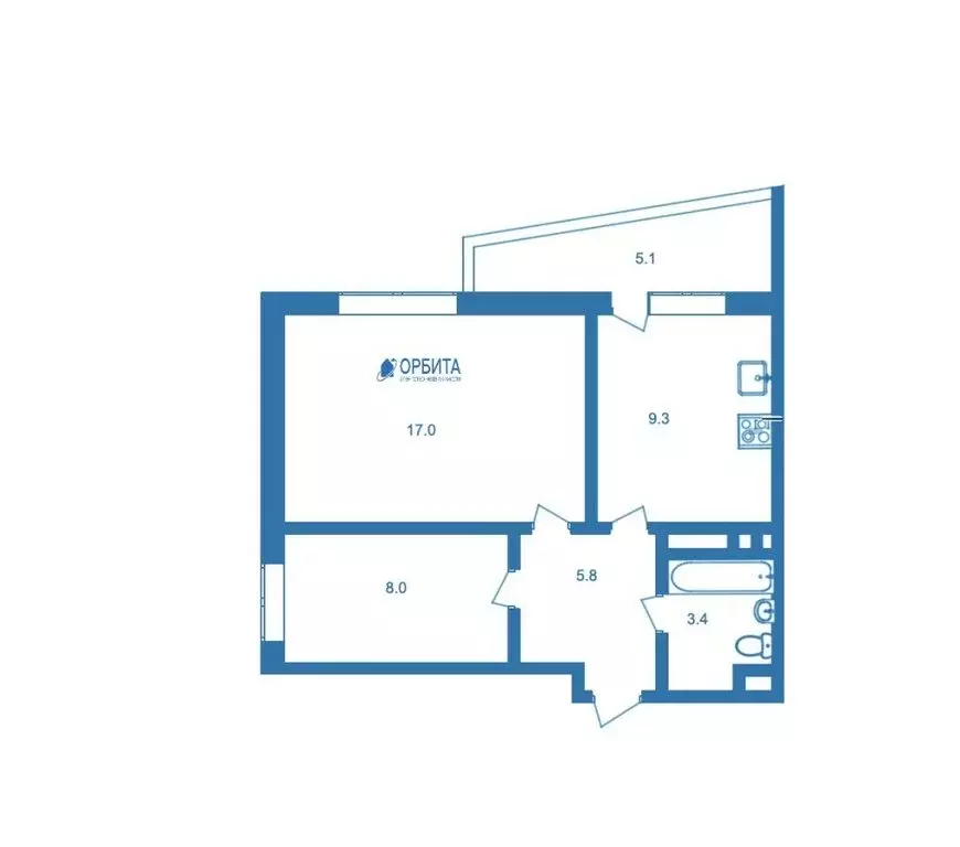 2-комнатная квартира: Тюмень, улица Газовиков, 49 (43.5 м) - Фото 1
