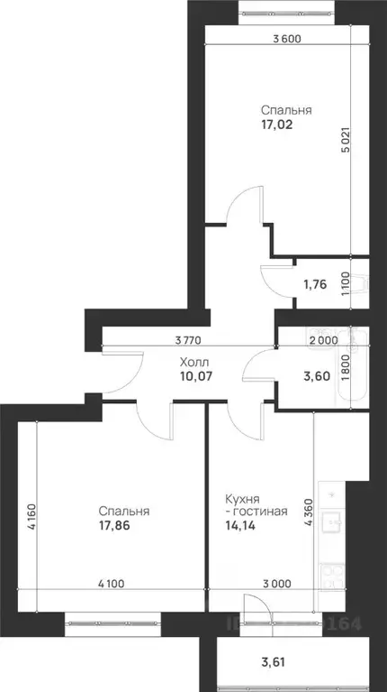 2-к кв. Тульская область, Тула Новая Тула мкр,  (68.06 м) - Фото 1