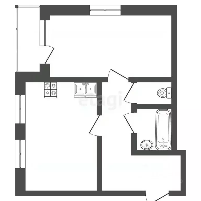 2-к кв. Тюменская область, Тюмень ул. Николая Ростовцева, 23к1 (49.0 ... - Фото 1