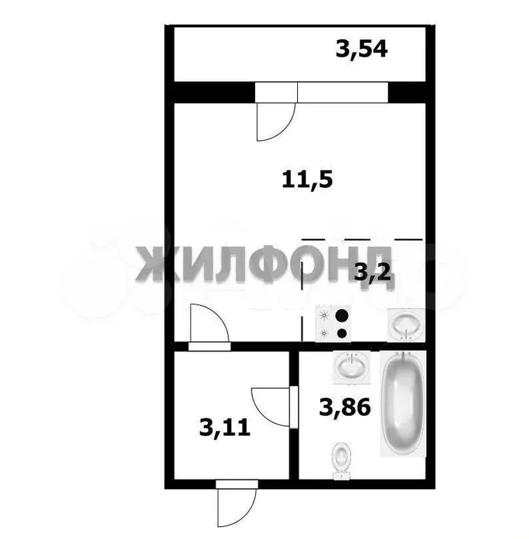 Квартира-студия, 21,6 м, 3/9 эт. - Фото 0