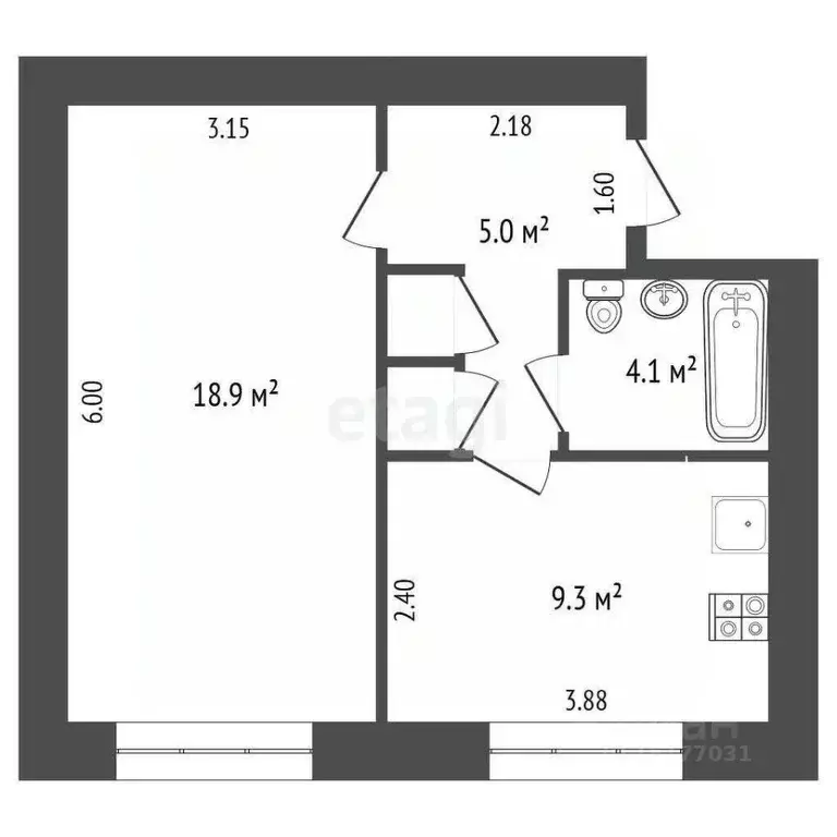 1-к кв. Ямало-Ненецкий АО, Новый Уренгой Восточный мкр, 1/2 (38.5 м) - Фото 2