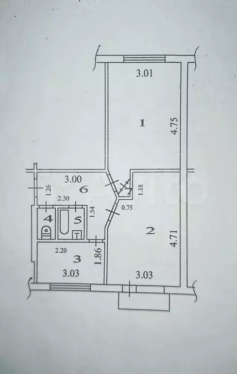 2-к. квартира, 42,5 м, 3/5 эт. - Фото 0