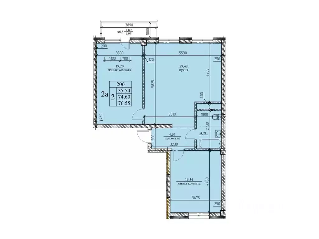 3-к кв. Омская область, Омск ул. Дианова, 34 (76.55 м), Купить квартиру от  застройщика в Омске, ID объекта - 30071741709