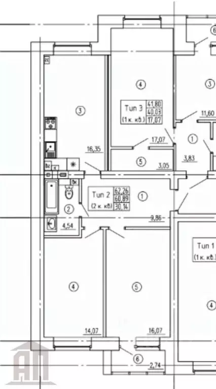 2-к кв. Тверская область, Тверь Псковская ул., 24В (63.0 м) - Фото 2