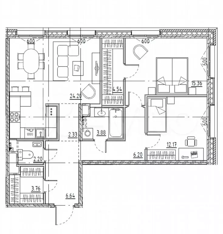2-к. квартира, 81 м, 8/9 эт. - Фото 0