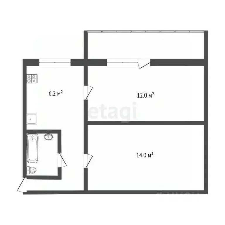 2-к кв. Севастополь ул. Репина, 24 (43.0 м) - Фото 1