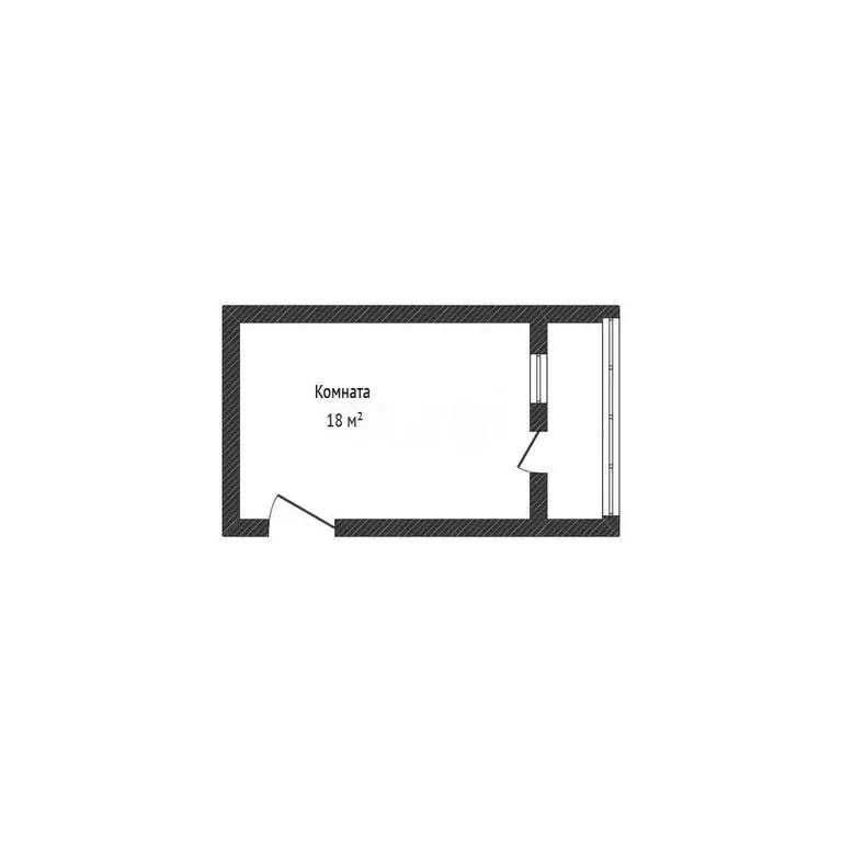 1к в -комнатной квартире (18 м) - Фото 0