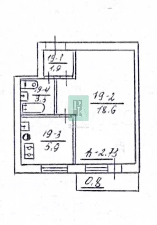 1-к. квартира, 30,5 м, 5/5 эт. - Фото 0