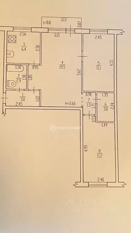 3-к кв. Брянская область, Брянск ул. Камозина, 6 (58.6 м) - Фото 0