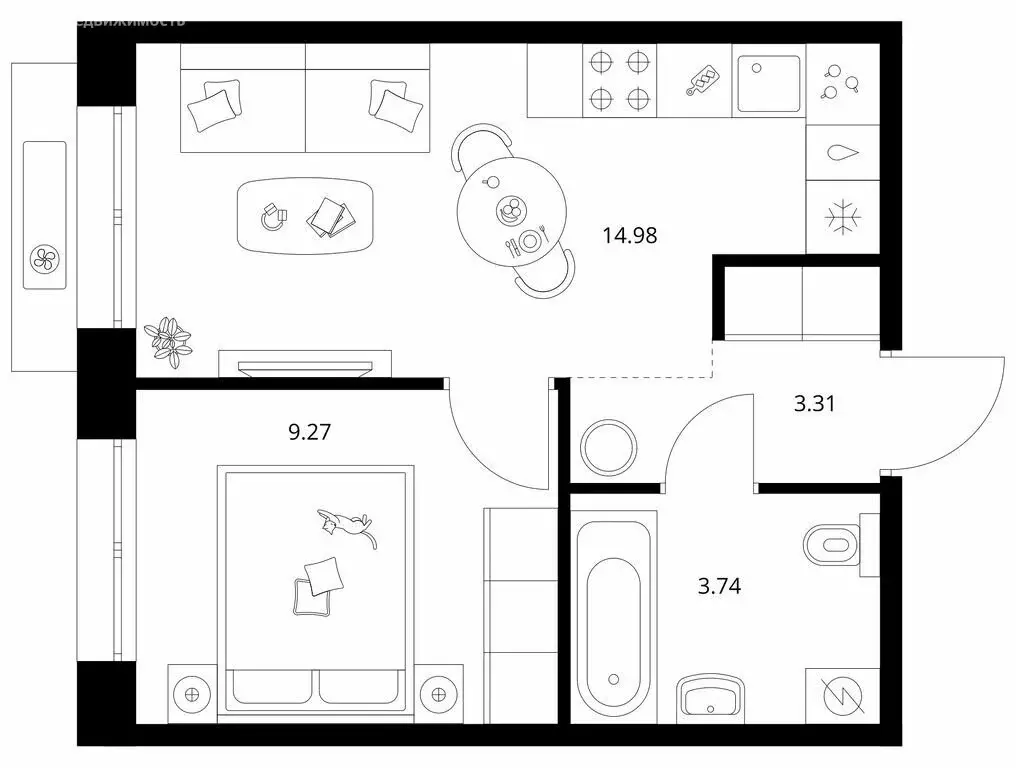 1-комнатная квартира: Улан-Удэ, Советская улица (31.3 м) - Фото 1